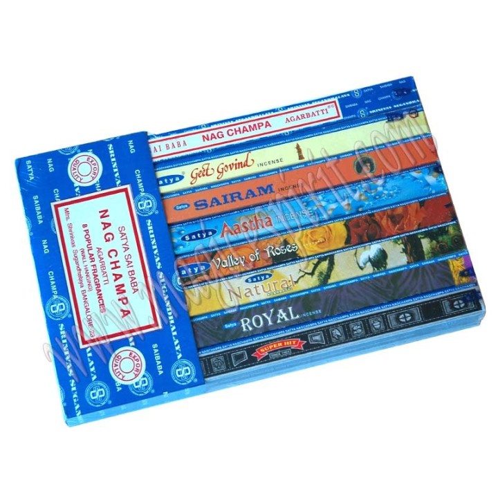 Pack de 8 inciensos Satya