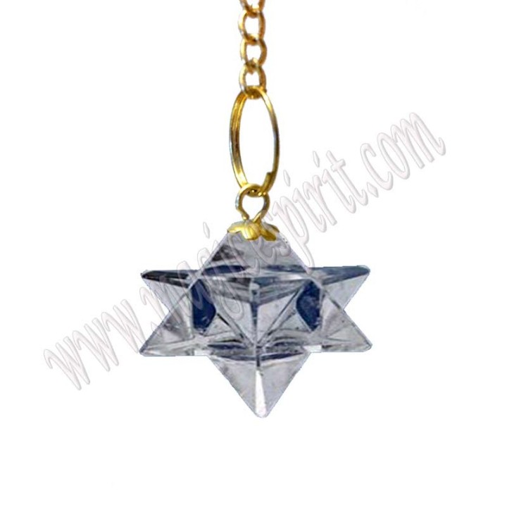Péndulo Merkaba cuarzo blanco