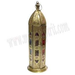 Farolillo chacras dorado y cristal de 7 colores
